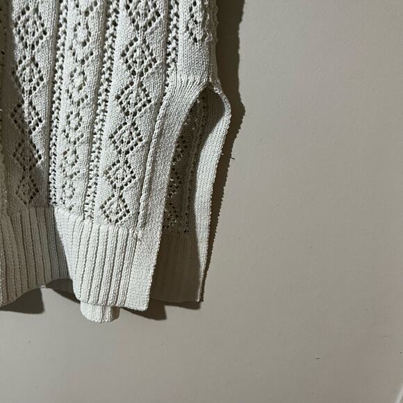 Zara Women’s Open Knit Pullover M/L White Long Sleeve Beach Layering Bohemian - Picture 5 of 10